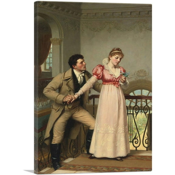 ARTCANVAS Yes Or No 1890 Canvas Art Print by Edmund Blair Leighton - Size: 26" x 18" (0.75" Deep)