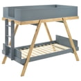 thumbnail image 7 of Frankie Wood Twin Over Twin Bunk Bed Van Courtland Blue and Natural, 7 of 7
