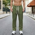 thumbnail image 2 of Inleife Stretch Pants for Men Solid Color Relaxed Fit Fashion Casual Sports Pants, 2 of 6