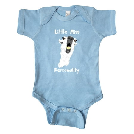 

Inktastic Little Miss Personality Goofy White Llama Gift Baby Girl Bodysuit