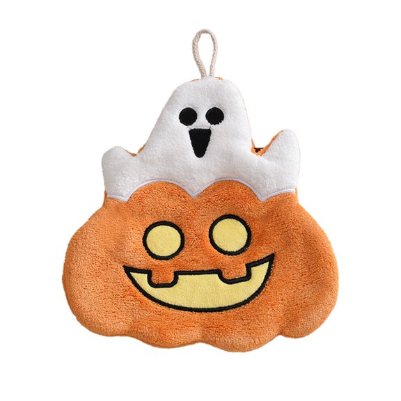 Wadada Halloween Bath Hand Towels 9x6 Inch Pumpkin Ghost Skull Embroidered Decorative Hand Towel Halloween Kitchen Towels 100% Cotton Towel Decor for Hand Bathroom Guest Holiday