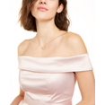 thumbnail image 3 of SEQUIN HEARTS Womens Pink Belted Zippered Short Sleeve Off Shoulder Mini Cocktail Fit + Flare Dress 9, 3 of 3