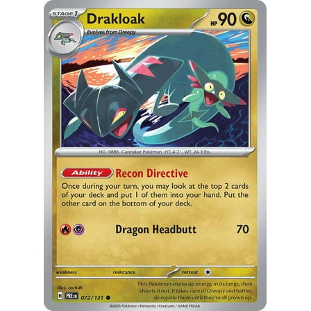 Pokemon Prismatic Evolutions Common Drakloak #72