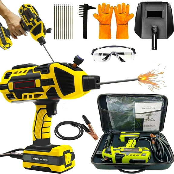 Saker Portable Welding Machine, 2025 New 6 Gears 20-120A Portable Handheld Welding Machine, 110V Portable Welder Handheld with IGBT Inverter for 1/16"-1/8" Welding Rods (Yellow)