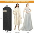 thumbnail image 4 of Long Garment Bags for Travel Dress Bags Wedding Dress Cover Waterproof Clothing Bags Storage Traveling Clothes Protector for Closet Wardrobe Bags 2 Packs for Gowns, Tuxedos, Coats., 4 of 6