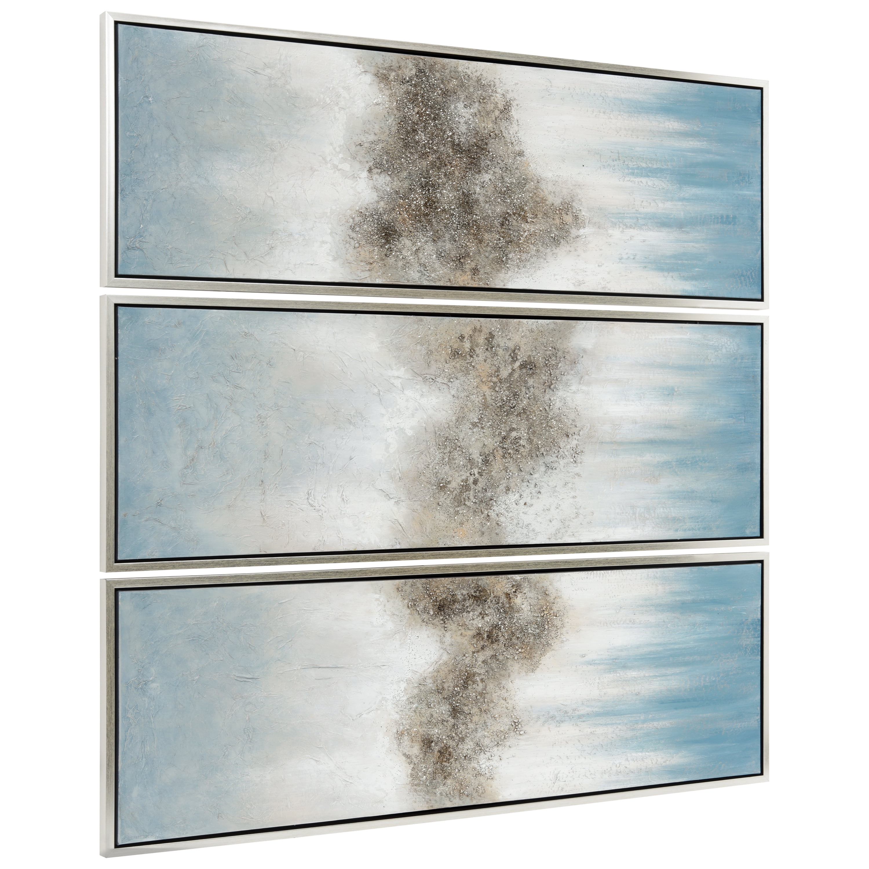 Empire Art Direct Sequence Textured Metallic Hand Painted Triptych Wall Art, 20" x 60" x 1.5" each, Ready to Hang