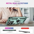 thumbnail image 6 of Case for Motorola Moto G (2025), Military Grade Protection Shockproof Non-Slip Cover with Metal Rotatable Ring Stand, Magnetic Car Mount Holder Fashion Case for Motorola Moto G (2025), Darkgreen, 6 of 7