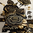 thumbnail image 2 of Manfei Black Gold Rose Bedding Twin Comforter Set for Women, Golden Leaves Down Comforter, Princess Pearl Bedding Sets Twin with Comforter, Lightweight Bedroom Decor, 2 Pieces Reversible, 2 of 7