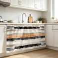 black-gray-orange-stripes-cabinet-curtains-modern-art-sink-skirt