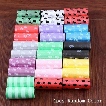 Waste Pickup Bag Refills - 4 Rolls Printing Dog Cat Waste Garbage Clean Poop Refill Big Bags