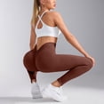 thumbnail image 5 of felwors No Front Seam Workout Leggings for Women Tummy Control Lifting Leggings Buttery Soft Gym Yoga Pants (Brown, M), 5 of 5