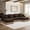 Brown + Chenille + 4 Seat, variant on Homy Casa 131.5'' 4-Seat Modular Sectional Sofa with Double Ottoman, Oversized Lounge Couch for Living Room