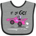 thumbnail image 3 of Inktastic Go Go Go Pink Racing Car Boys or Girls Baby Bib, 3 of 4