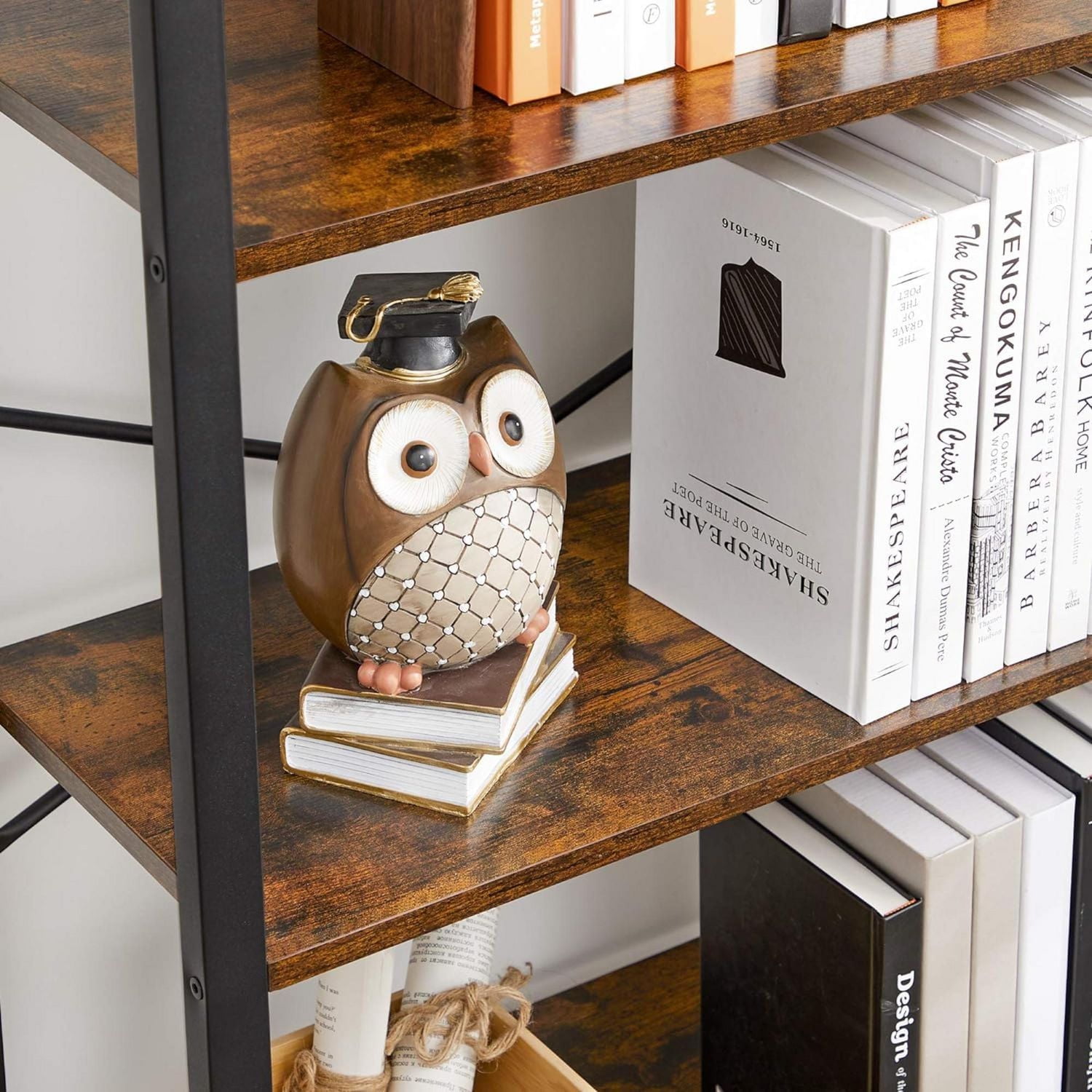 Boutique Home 6-Tier Bookcase Storage Shelf Steel Frame Ideal for Living Room Study Office Hallway