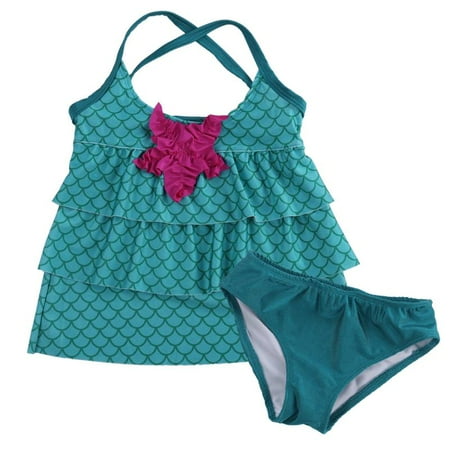 Toddler Kids Girls Bikini Swimwear Bathing Suit Swimming Costume 2-7T