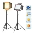 thumbnail image 1 of Set 2 Paneles LED Profesionales 50W Bicolor 3200K–5600K con Trípode 2.1m y Control Remoto, 1 of 10