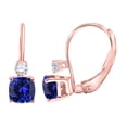 thumbnail image 2 of MauliJewels Earrings for Women 2.7 Carat 8x6 Cushion Cut Gemstone Diamond Leverback Earrings Carat 14K Rose Gold 4 Prong-Setting, 2 of 4