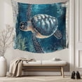 thumbnail image 5 of Nautical Sea Turtle Tapestry for Bedroom Wall Hanging Tapestry, Coastal Vintage Ocean Shells Ceiling Backdrop Tapestries Poster Blanket Wall Decor for Teens Room Living Room Dorm 59" x 90", 5 of 8