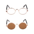 thumbnail image 1 of 2 Pairs 1/6 BJD Doll Glasses Round Rimmed Eyeglasses Tawny and Clear Zulema muñecas anteojos retro, 1 of 8