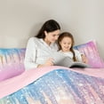 thumbnail image 5 of Castle Fairy 2Pcs Bling Crystal Abstract Gradient Twin Comforter Set, 5 of 8