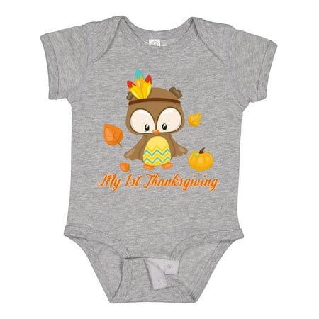 

Inktastic My First Thanksgiving Owl Gift Baby Boy or Baby Girl Bodysuit