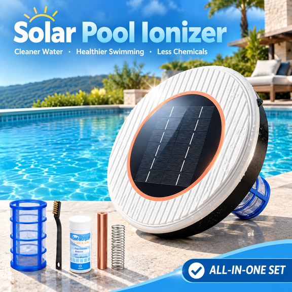 Solar Pool Ionizer Automatic Suction Pool Cleaner for Above-Ground Pools Durable Copper Anode Clear Water with Minimal Effort