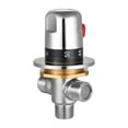 thumbnail image 3 of Thermostatic Temperature Control Valve Hot Cold Water Shower Mixer G1/2 Copper Mixing Valve Three-Way Shower Diverter Valve for Solar Heating System Water Pipe Bathtub Kitchen, 3 of 7