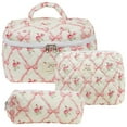 thumbnail image 1 of Organizadora Cosméticos Juego 3 Bolsas Maquillaje Estéticas Acolchadas para Viajes Al Aire Libre, 1 of 8