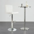 thumbnail image 5 of Home Square 46" PU Leather and Steel Armless Bar Stool in White - Set of 2, 5 of 11