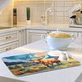 thumbnail image 6 of Cow Mountains Grass Houses Dish Drying Mat Dish Drainer Rack Mats Water Absorbent Non-Slip Easy Clean Heat Resistant for Kitchen Counter, 6 of 8