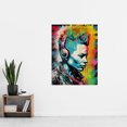 thumbnail image 2 of Punk Music Vibrant Artwork Young Man With Headphones Portrait Extra Large XL Wall Art Poster Print, 2 of 5
