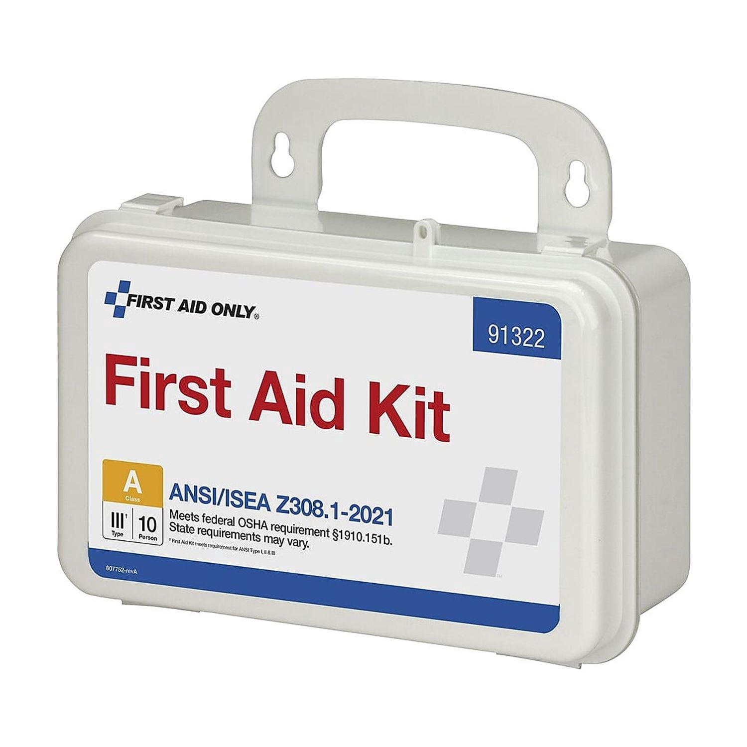 First Aid Kit and Housing, Plastic 76 Components, 10 People Served 91322
