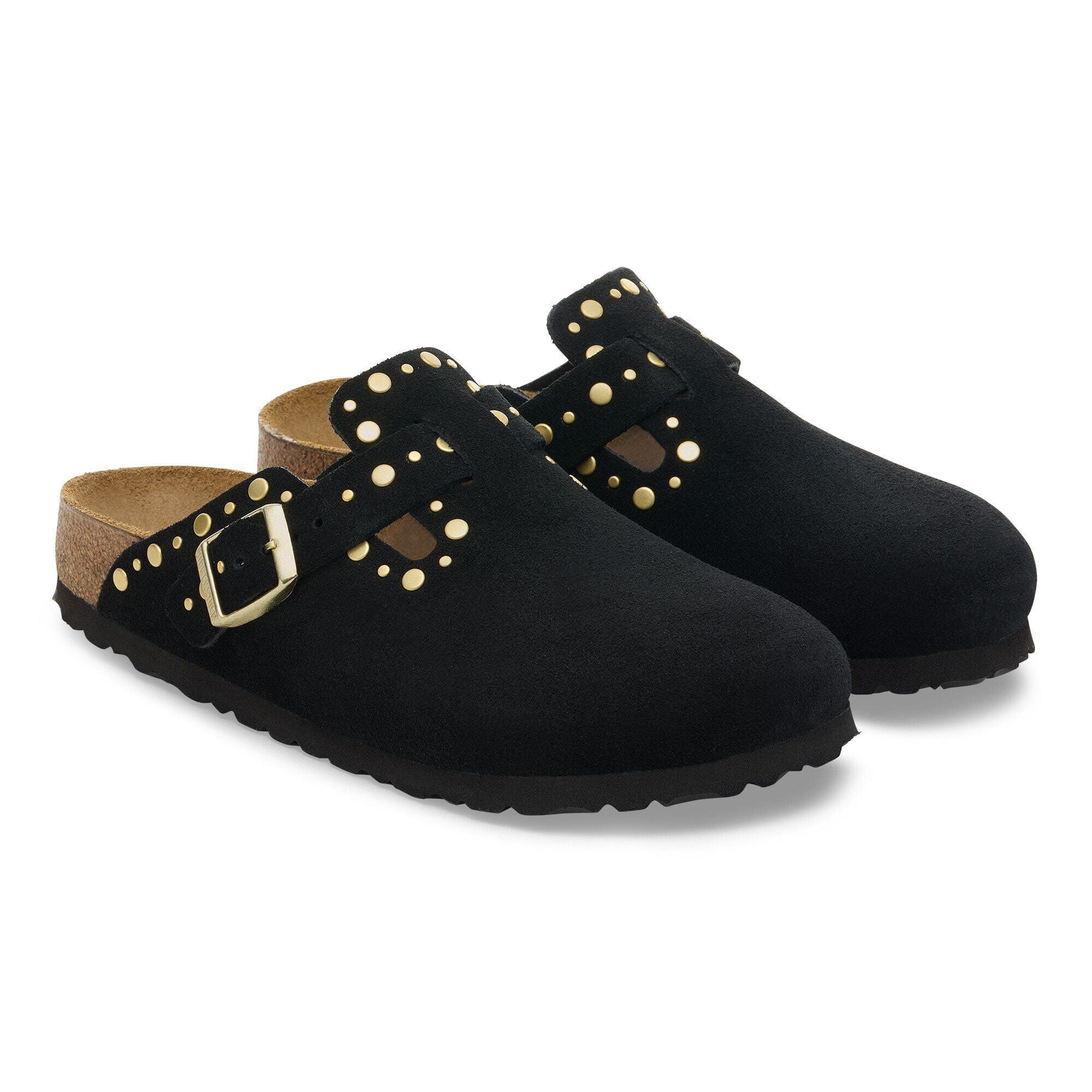 BIRKENSTOCK BOSTON RIVET WOMEN CLOGS - Black - Black / 42 (US Men 9-9.5 / Women 11) / Medium / Narrow