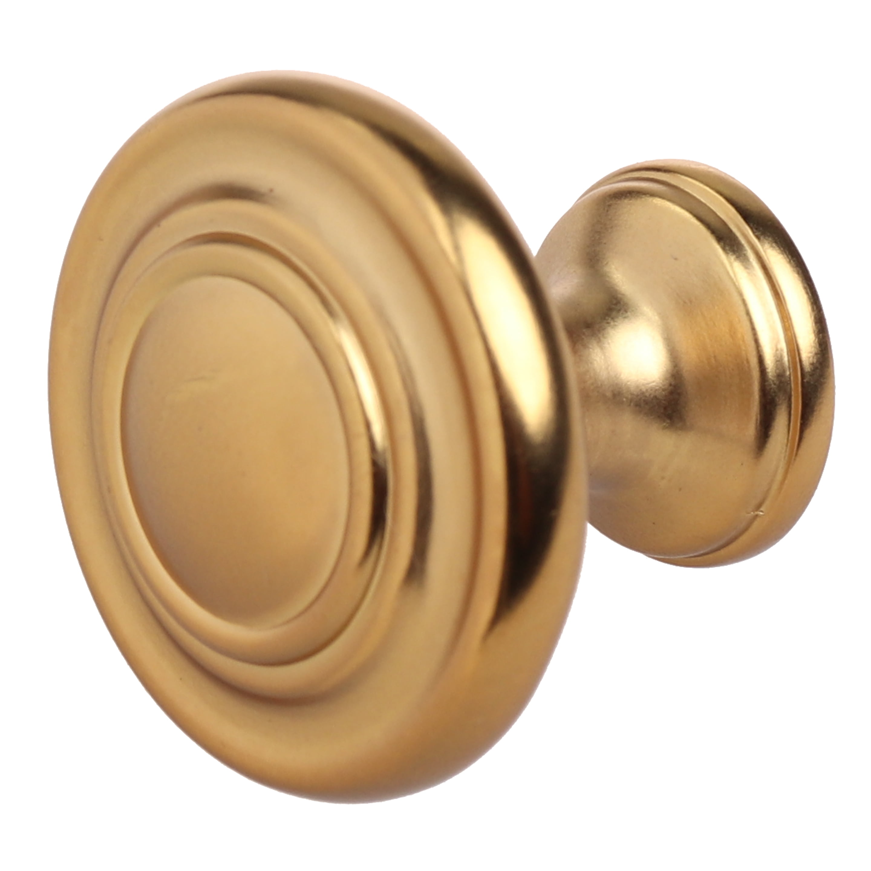 GlideRite 1.25 in. Classic Round Ring Cabinet Knobs, Brass Gold, Pack of 25