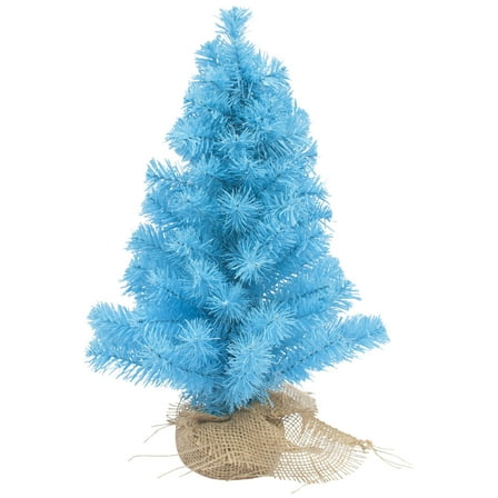 Pine Christmas Tree in Natural Jute Base - 18" - Cerulean Blue - Unlit