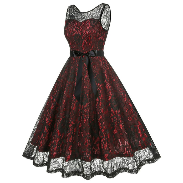 chinese dress ladies Sparkly Black Ruffle Ball Gown Wedding Dresses Red Lace Appliqued Quin –  Viniodress main image 1