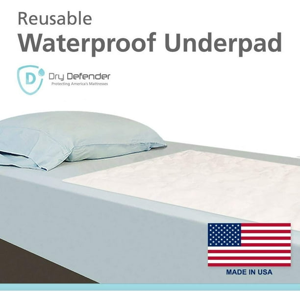 Dry Defender Reusable Waterproof Mattress Pad (17in x 24in) Washable