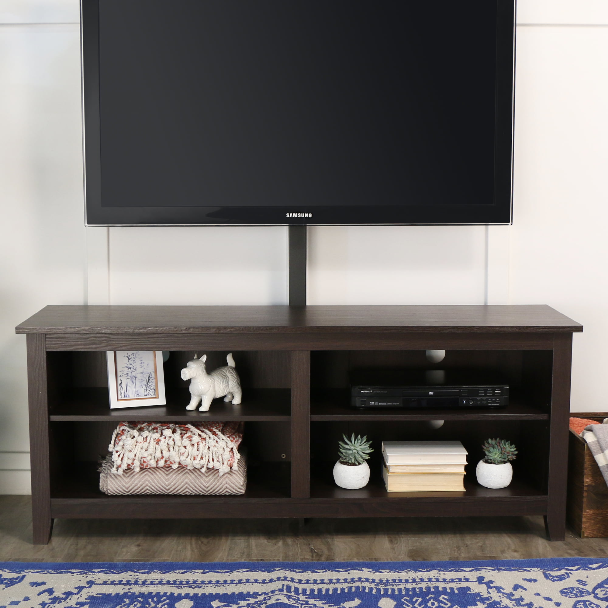 espresso Manor Park Wood TV Media Storage Stand For TVs Up To 70in 