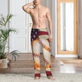 thumbnail image 6 of Lsque Baseball Ball With Flag Print Men's Pajama Pants, Lounge Pant - Comfortable Home Wear,Elastic Waistband, Stylish Design-XX-Large, 6 of 9