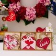 thumbnail image 4 of Valentine Wooden Ornaments Set, Hanging Pink Wood Tag Slices Valentines Day Tree Decorations for Car Home Party Decor, Valentine Day Gift for Lover, 9Pcs, 9.4x3.5in, 4 of 6