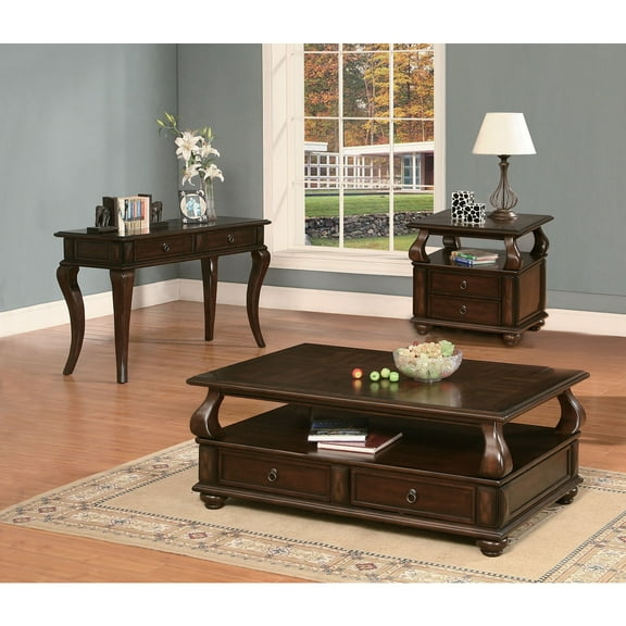 Home Roots Furniture 286032 20 x 50 x 32 in. Popular & Basswood Veneer Coffee Table - Walnut