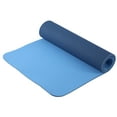 thumbnail image 3 of HolaHatha 72 x 24" Double Sided 0.25" Thick Non Slip Home Workout Yoga Mat, Blue, 3 of 9