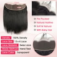 thumbnail image 3 of Human Hair Bundles with Frontal Closure (30 30 30 30+20 Inch, Free Part), 4 Bundles Human Hair with 13x4 HD Lace Frontal,16A 100% Virgin Brazilian Straight Hair Extensions Double Weft, 3 of 7