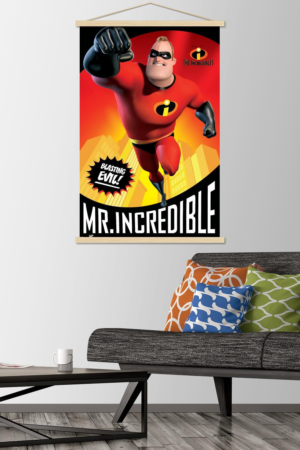 Disney Pixar The Incredibles - Mr. Incredible Wall Poster with Wooden Magnetic Frame, 22.375" x 34"