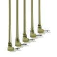 thumbnail image 1 of Excelvalley - Paquete De 5 - Cables De Conexión Modulares Mono En Ángulo Recto - Sintetizador Eurorack De 3,5 Mm 1/8" [Verde Militar | 20 Cm - 7,87""], 1 of 5