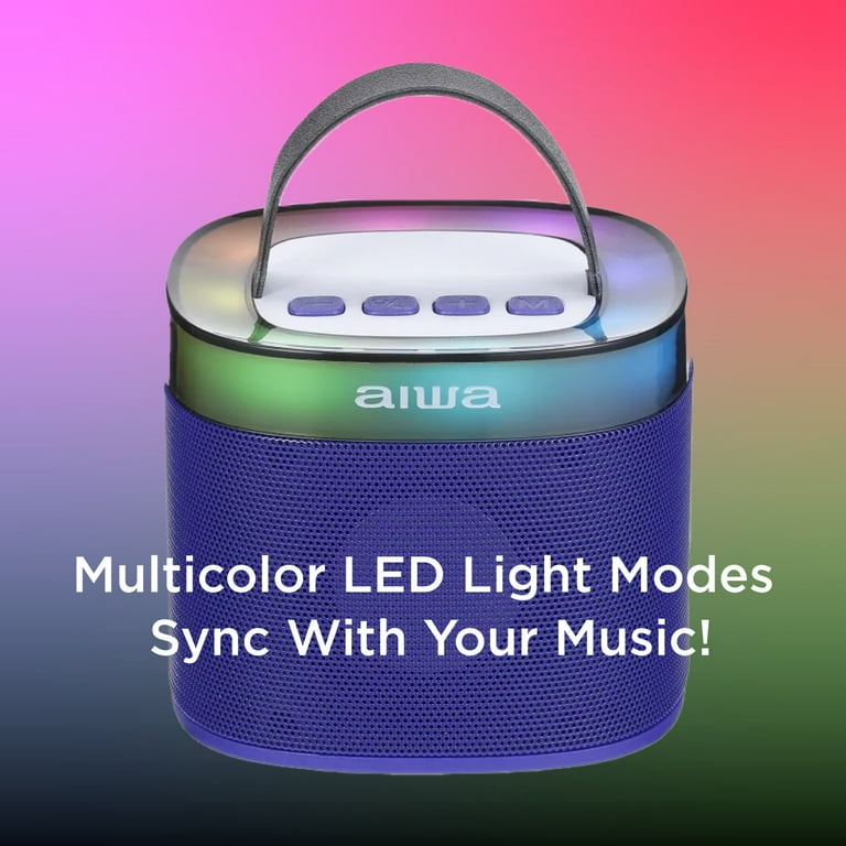 Aiwa Light up Wireless Karaoke Speaker, Rockstar Blue, AI6029-RBLU