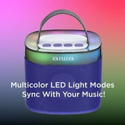 Aiwa Light up Wireless Karaoke Speaker, Rockstar Blue, AI6029-RBLU
