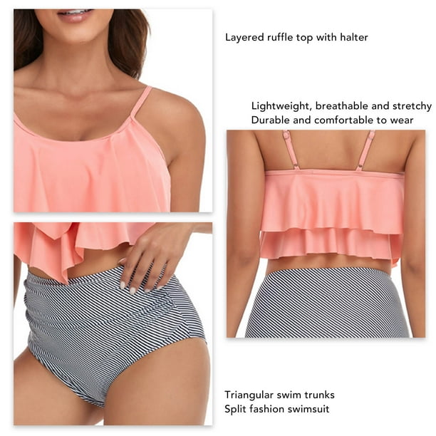 Traje De Baño Para Mujer, Traje De Baño Con Volantes Para Mujer, Estampado Cómodo Y Transpirable De Moda Para Nadar ANGGREK Otros