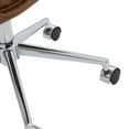 thumbnail image 6 of SAFAVIEH Couture Decolin Vegan Leather Mid Back Swivel Desk Chair, Brown/Silver, 6 of 7