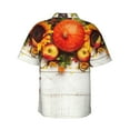 thumbnail image 3 of Uemuo Thanksgiving With Autumn Printed Regular Fit Short Sleeve Casual Hawaiian Shirt for Men,Aloha shirt,Tropical shirt,Floral print shirt,Vacation Beach shirt-Small, 3 of 9